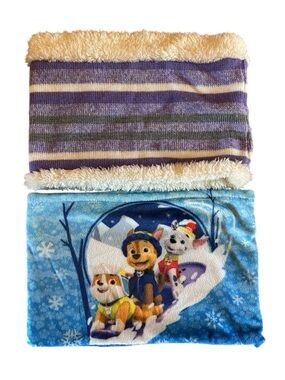 Kids' Fleece Neck Warmers - Purple Stripe & Paw Patrol Blue